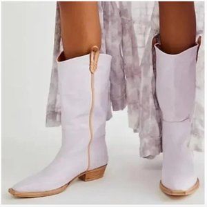 Free People We The Free Montage Tall Leather Boots Pale Orchid Size 39 New JB